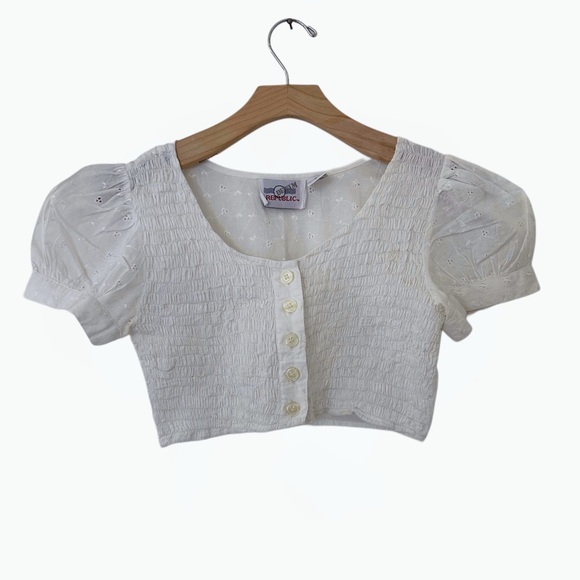 Vintage Tops - Vintage White Milkmaid Top